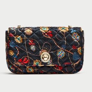 zara quilted printed crossbody bag